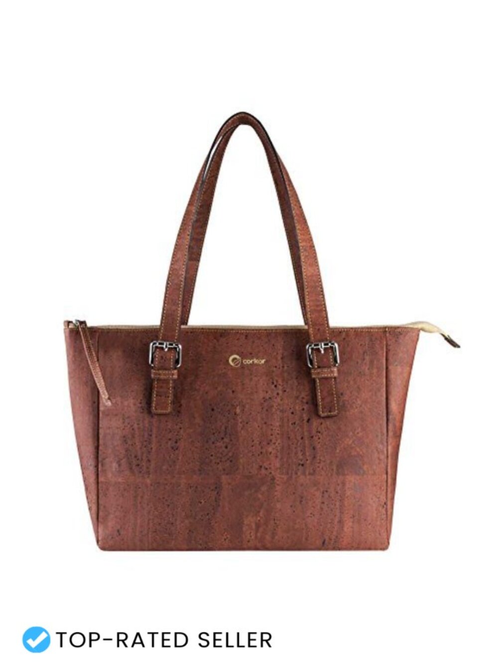 Vegan Cork Satchel Handbag Women Roomy Purse Non Leather